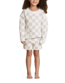 Toddler | Cozychic Cotton Checkered Pullover | Oatmeal-Cream