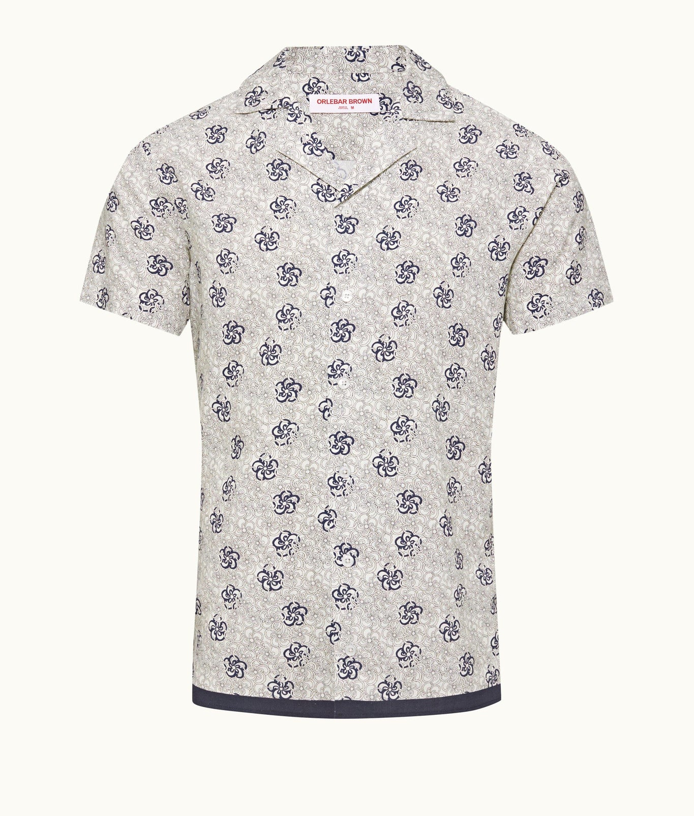 Travis Floral Print Capri Collar Shirt | White Sand