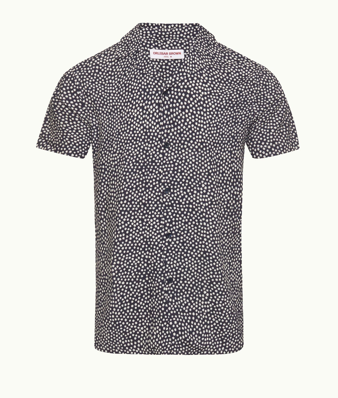 Travis Towelling Star Print Capri Collar Shirt | Night Iris