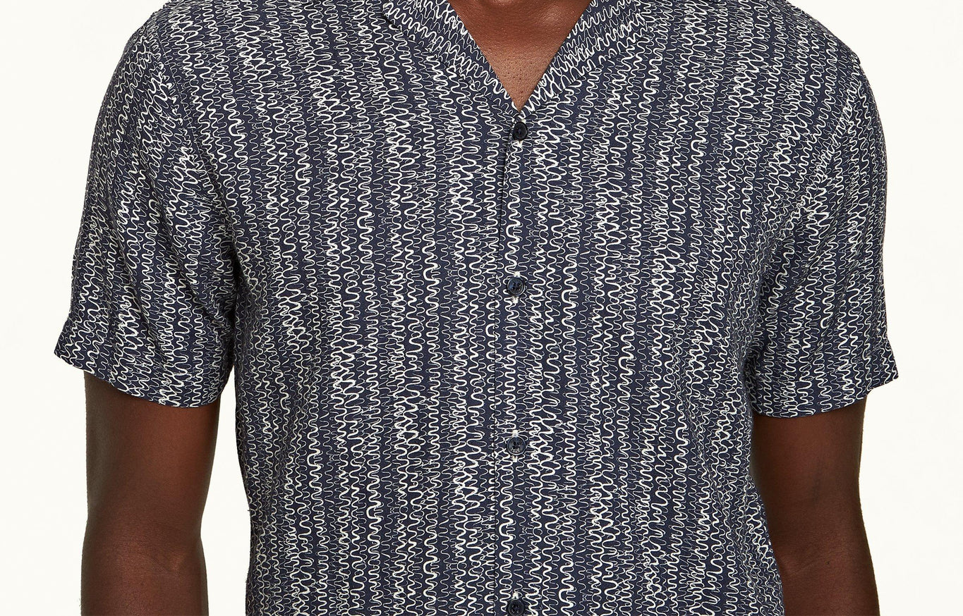 Travis Wavie Capri Collar Shirt | Midnight Navy