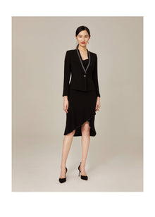 Triacetate Single-Button Blazer | Black