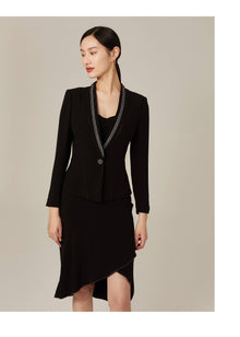 Triacetate Single-Button Blazer | Black