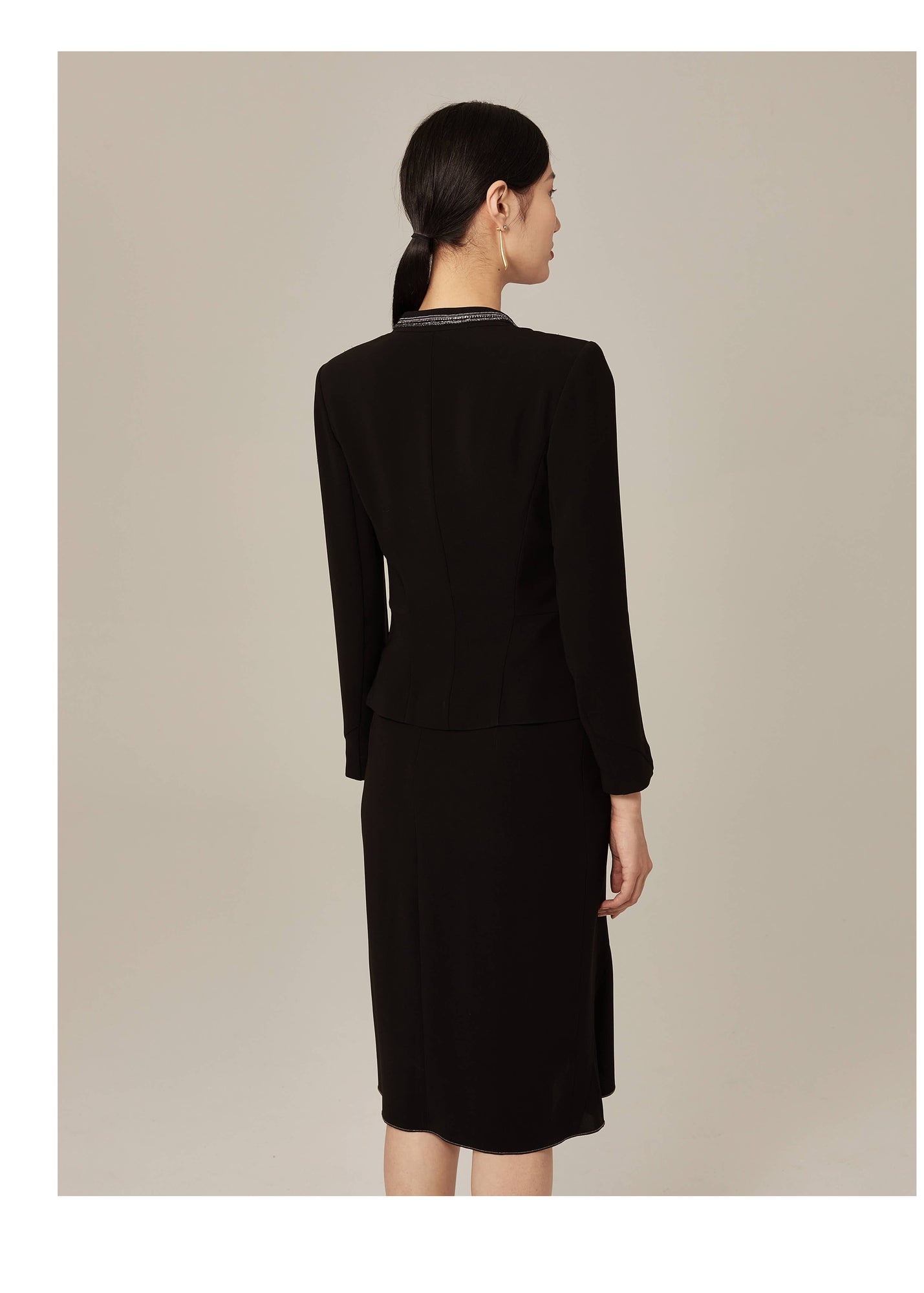 Triacetate Single-Button Blazer | Black
