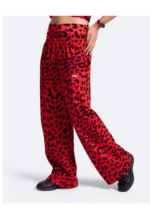 Tummy Control Wide Leg Pants | Red Leo