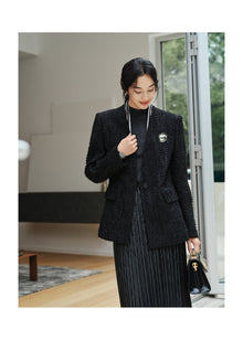 Tweed-Style Jacket | Black