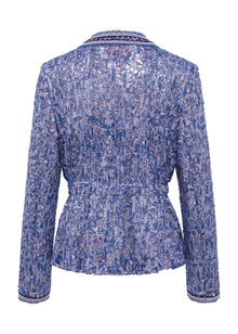 Tweed-Style Jacket | Blue