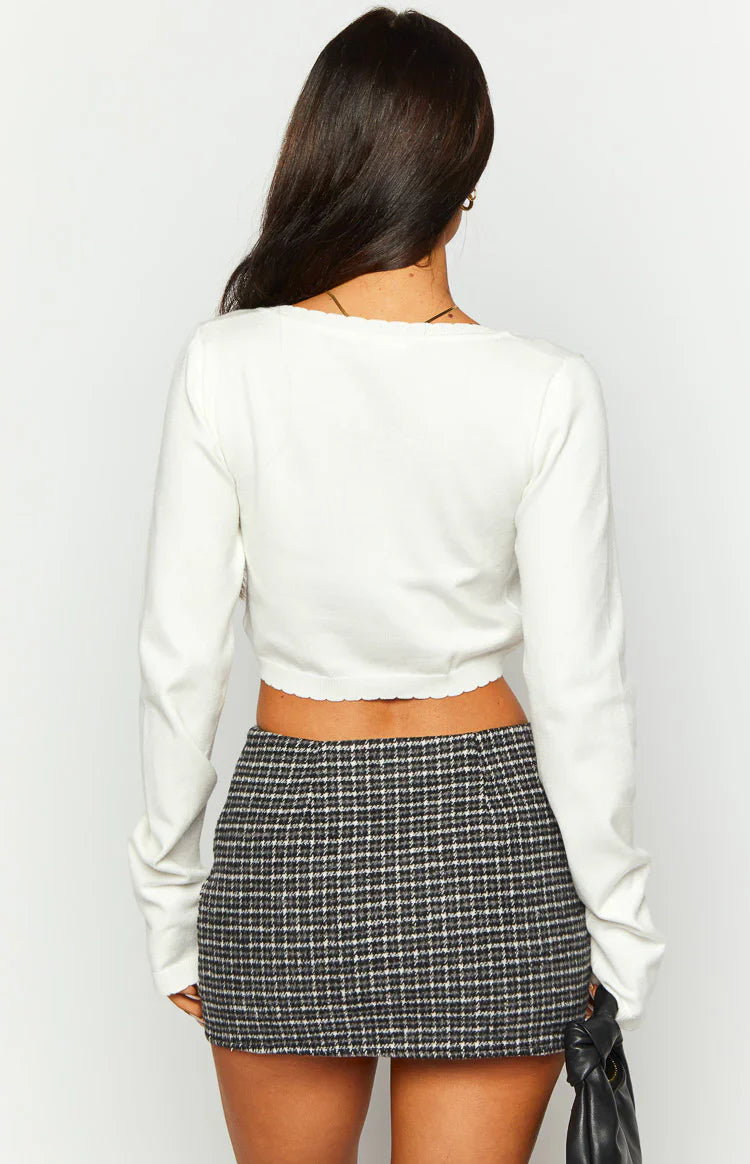 Twilight Plaid Mini Skirt | Grey