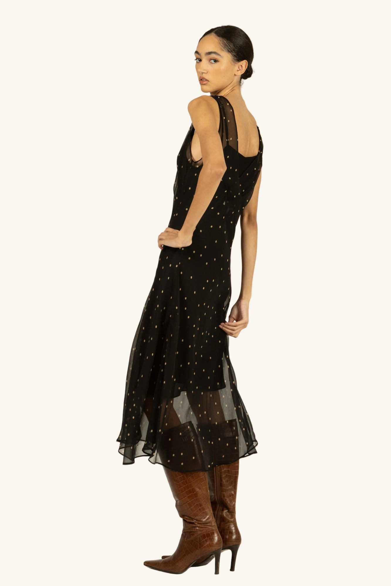 Twila Dress | Black Polka Dot