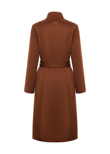 Two-Tone Wrap Coat | Brown/Beige
