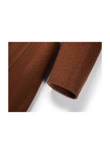 Two-Tone Wrap Coat | Brown/Beige