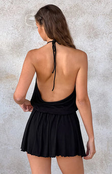 Tyler Halter Neck Playsuit | Black