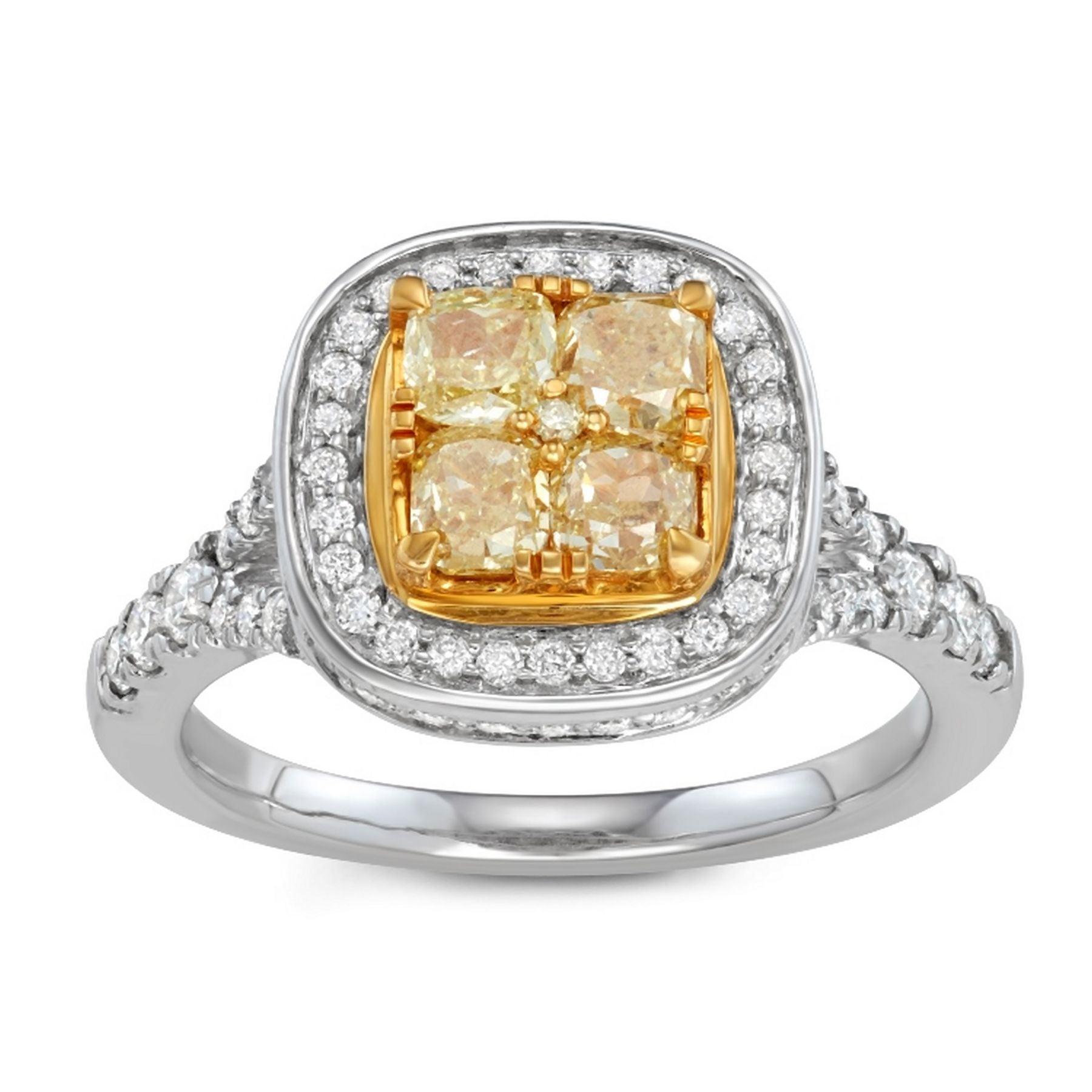 1.64 CT Round Natural Diamond | Fashion Ring | 14K White Gold | H Color | I-I1 Clarity