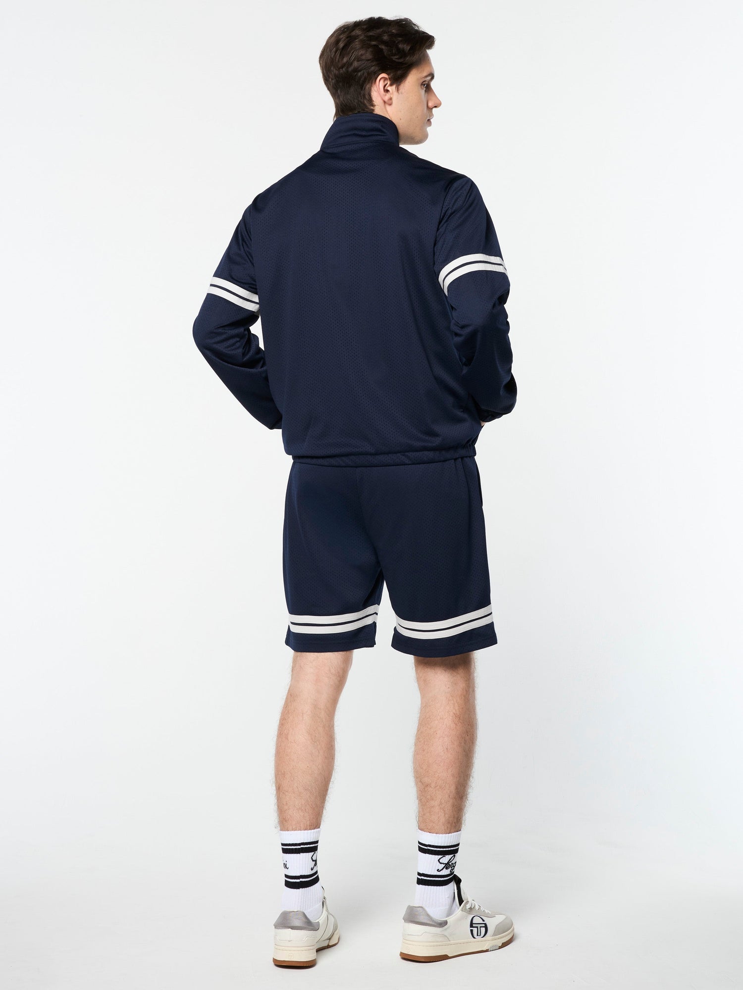 Men | Arturo Mesh Track Jacket | Maritime Blue/ Quiet Gray