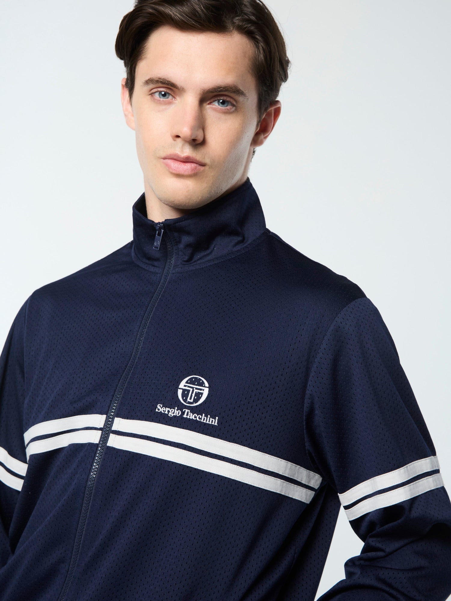 Men | Arturo Mesh Track Jacket | Maritime Blue/ Quiet Gray