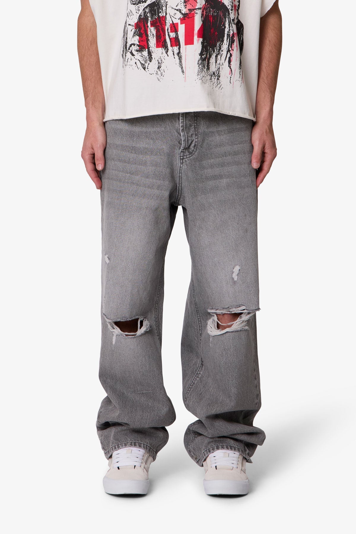 Ultra Baggy Blowout Denim | Washed Grey