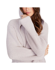 Unisex | Cozychic Ribbed Hooded Robe | Silver Ice