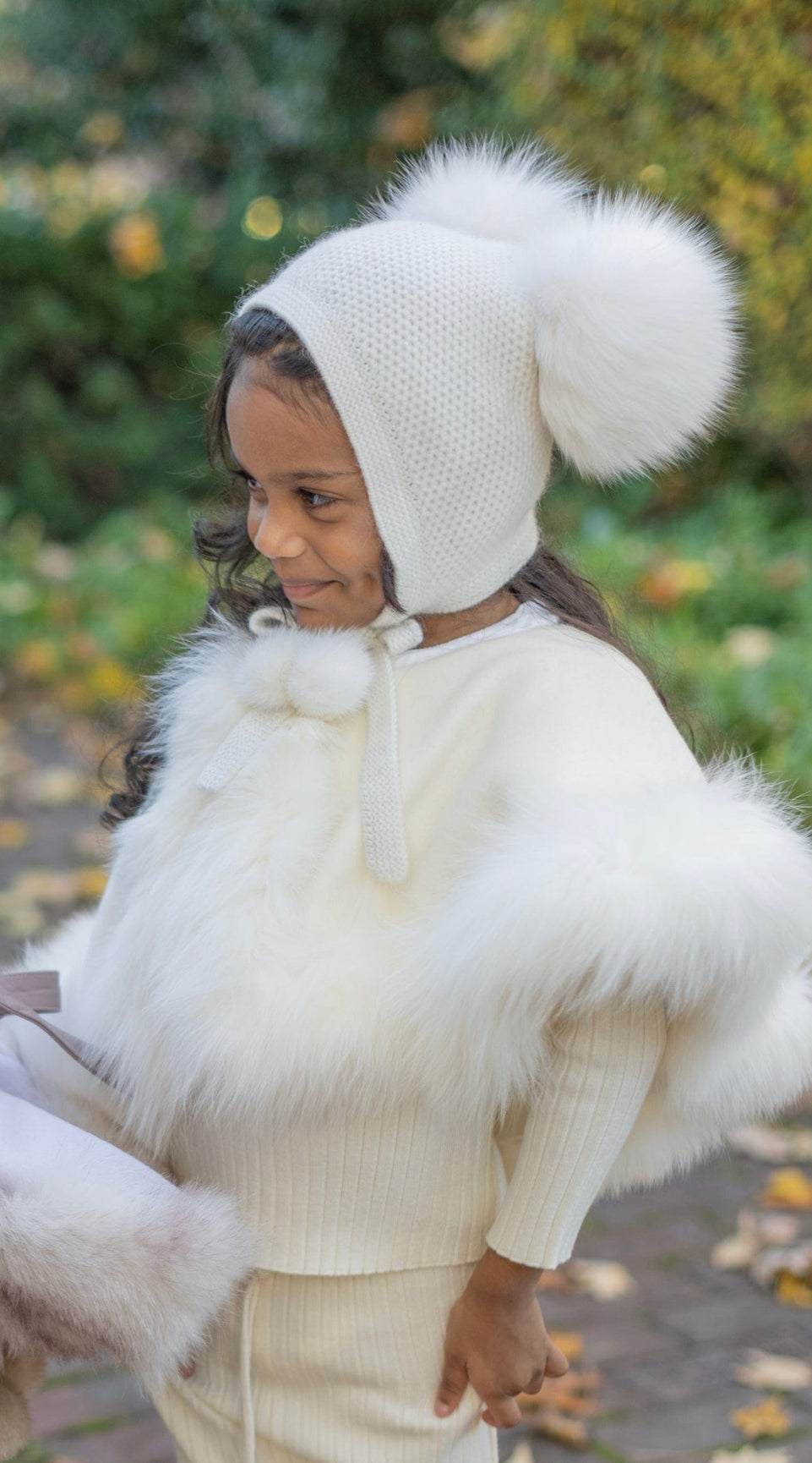 Unisex | Honeycomb Cream Cashmere Bonnet | Ivory
