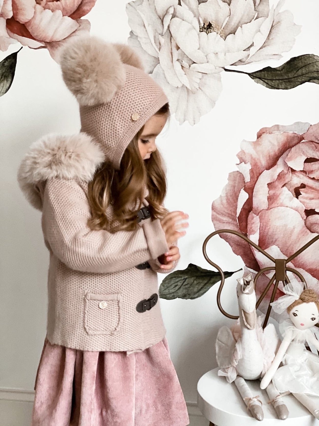 Unisex | Honeycomb Dusty Cashmere Pram Coat | Pink