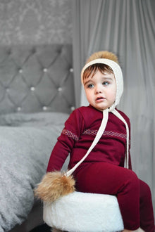 Unisex | Pasha Three Pom Hat Natural Poms | Beige