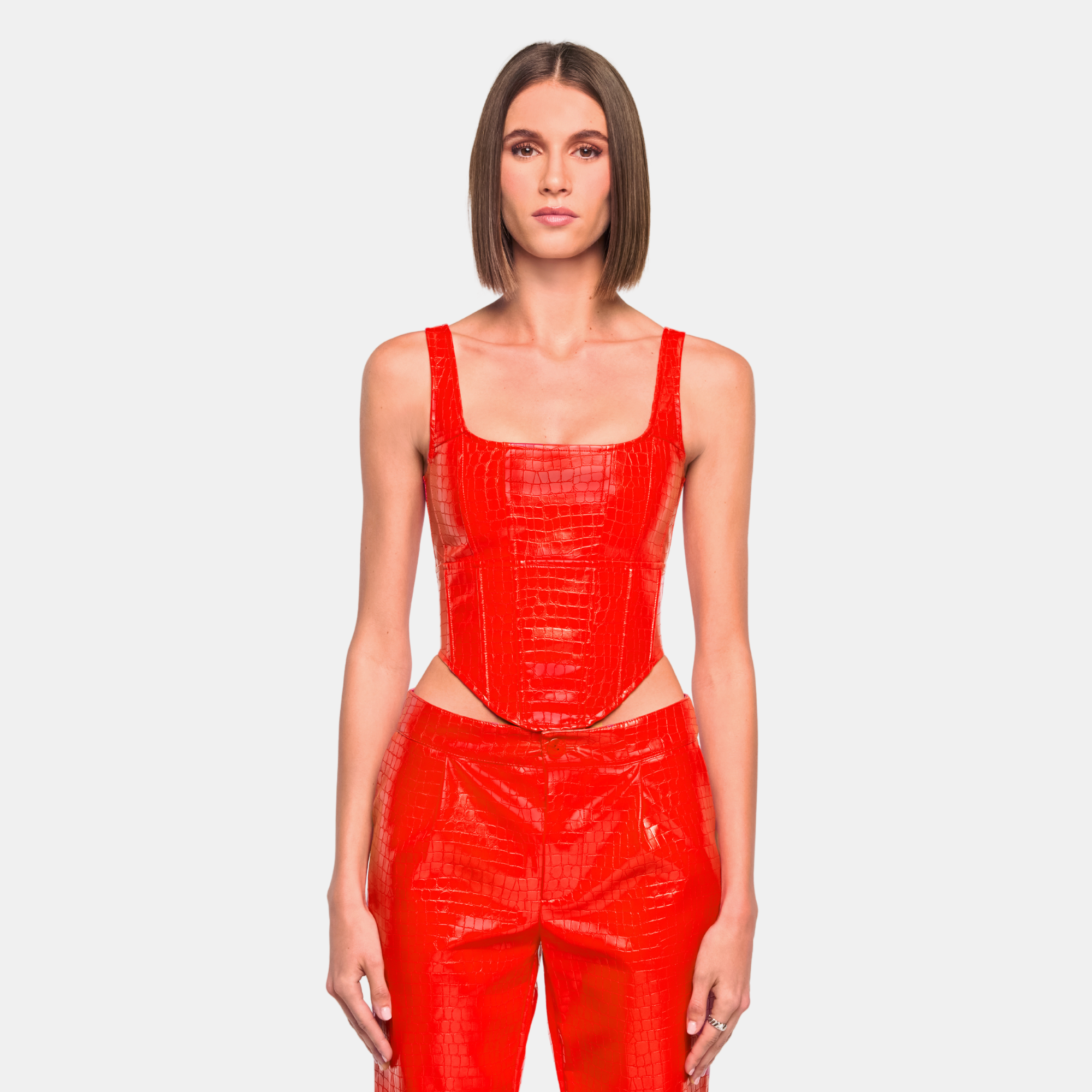 OW Collection Valencia Croc Top | Red