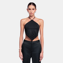 OW Collection Verda Rhinestone Top | Black Caviar