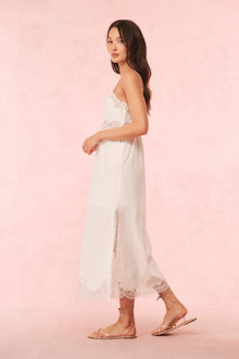 Vinca Cotton Lace Bow Midi Dress | Optic White