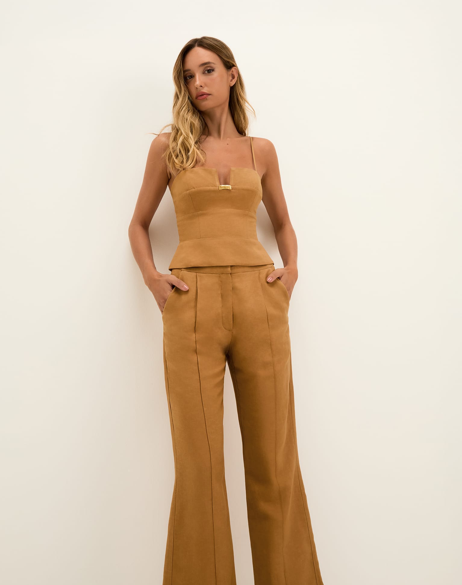 Prya Flare Ankle Pants - Toffee XS