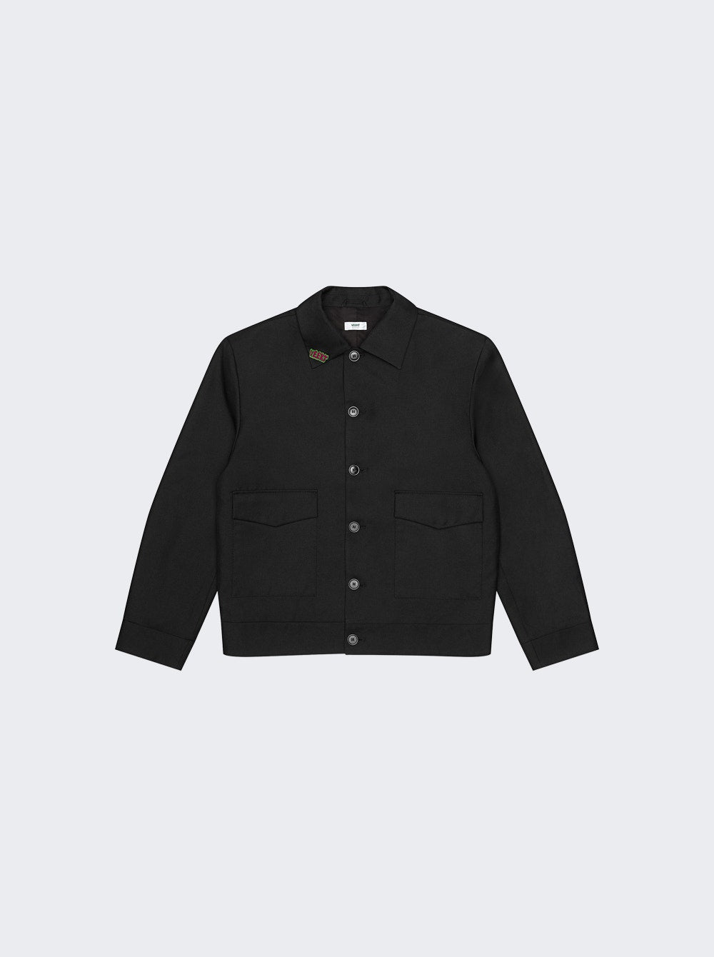 Men | VEERT | Structured Wool Jacket With Removable Retro Logo Pin | Black