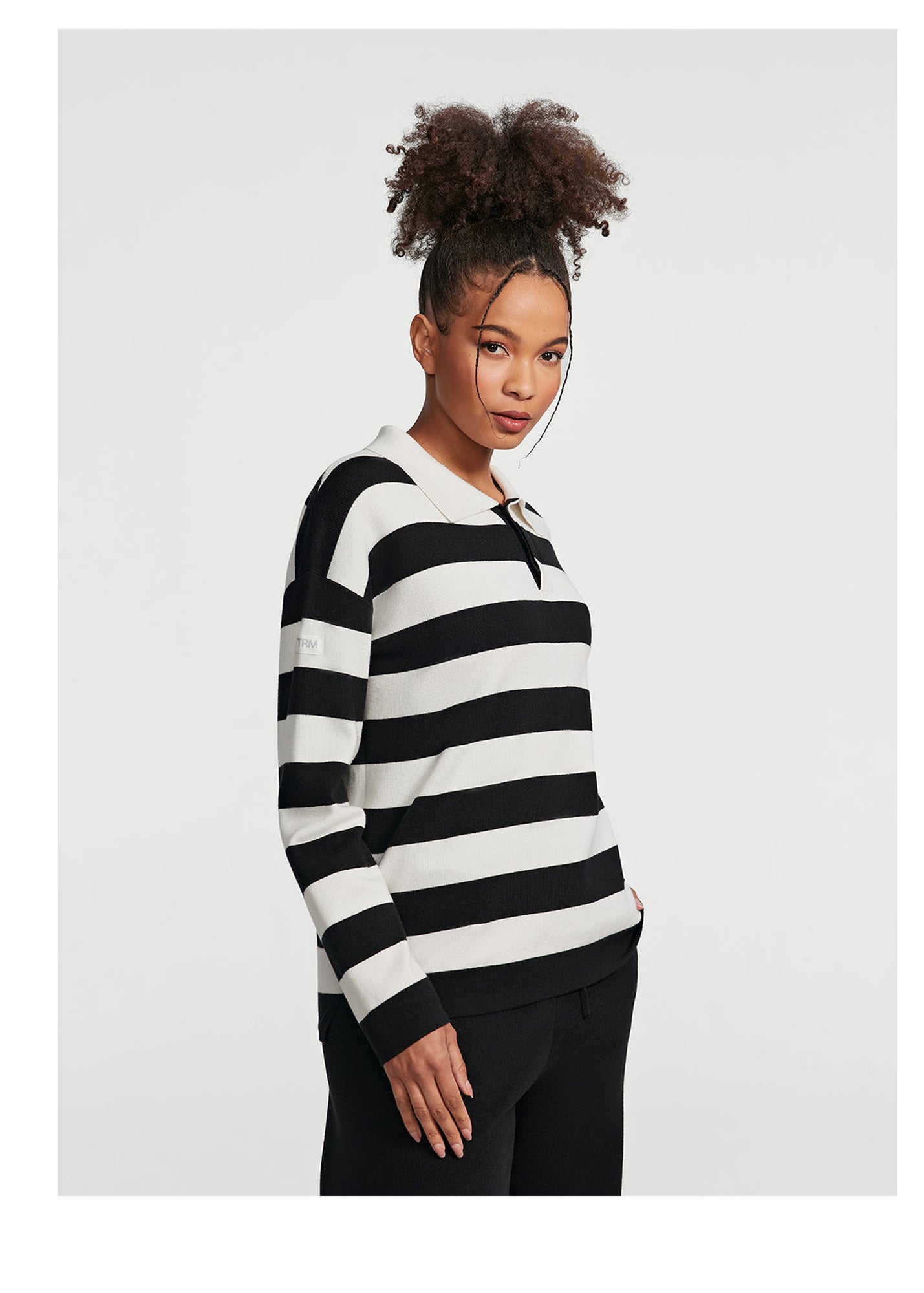 Varsity Striped Rugby Shirt | Black/White