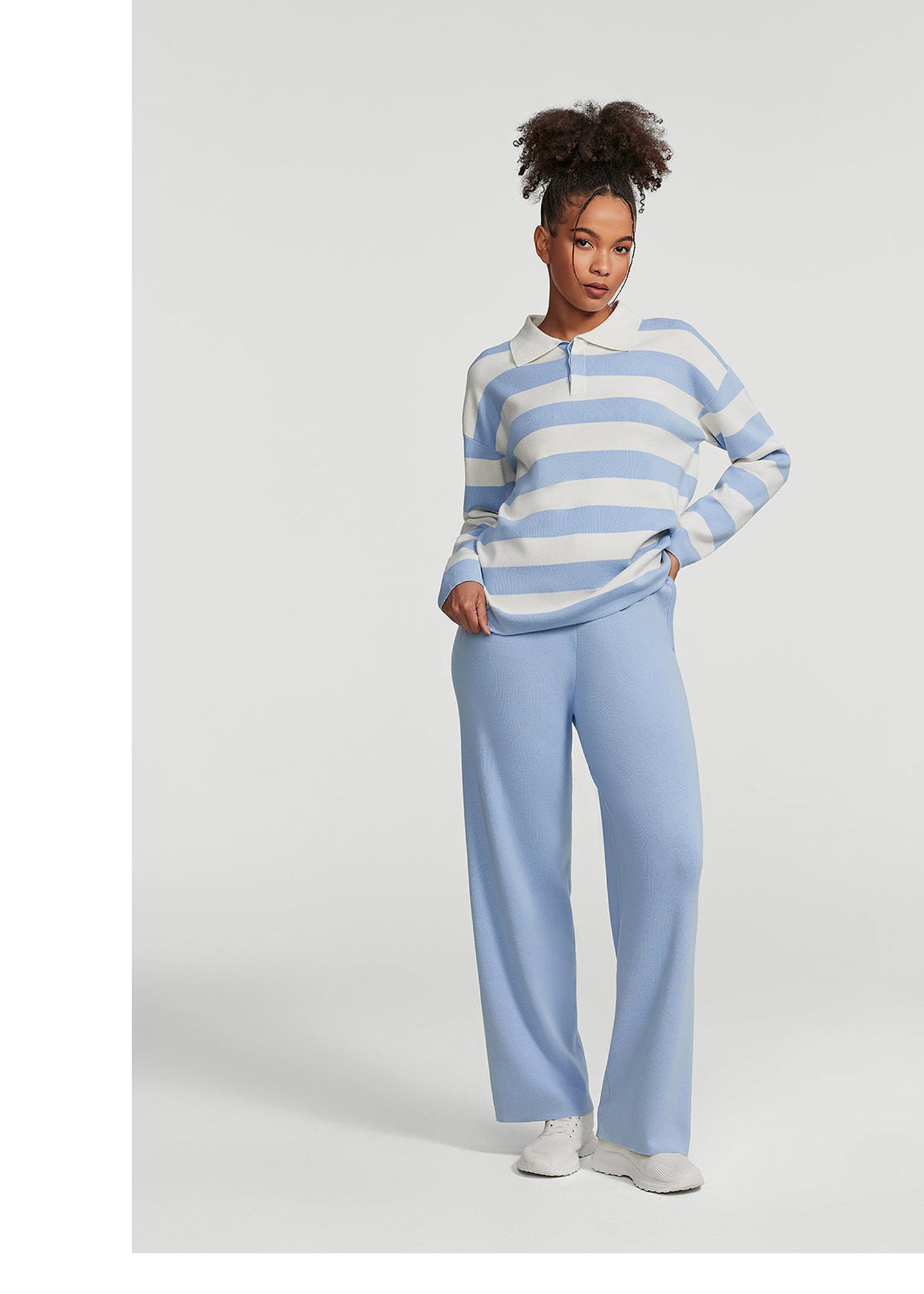 Varsity Striped Rugby Shirt | Sky Blue/White