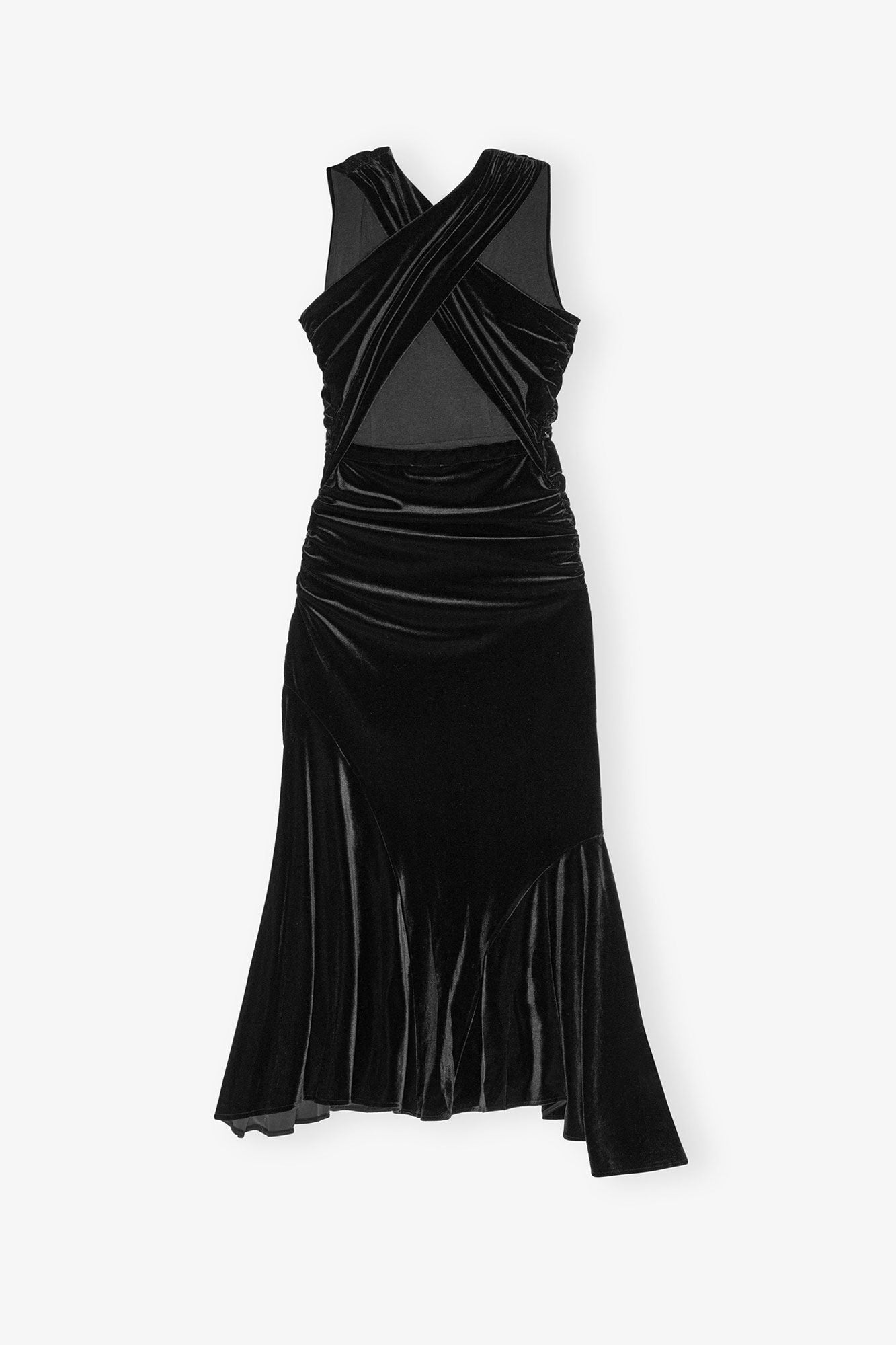 Velvet Ruched Dress | Black