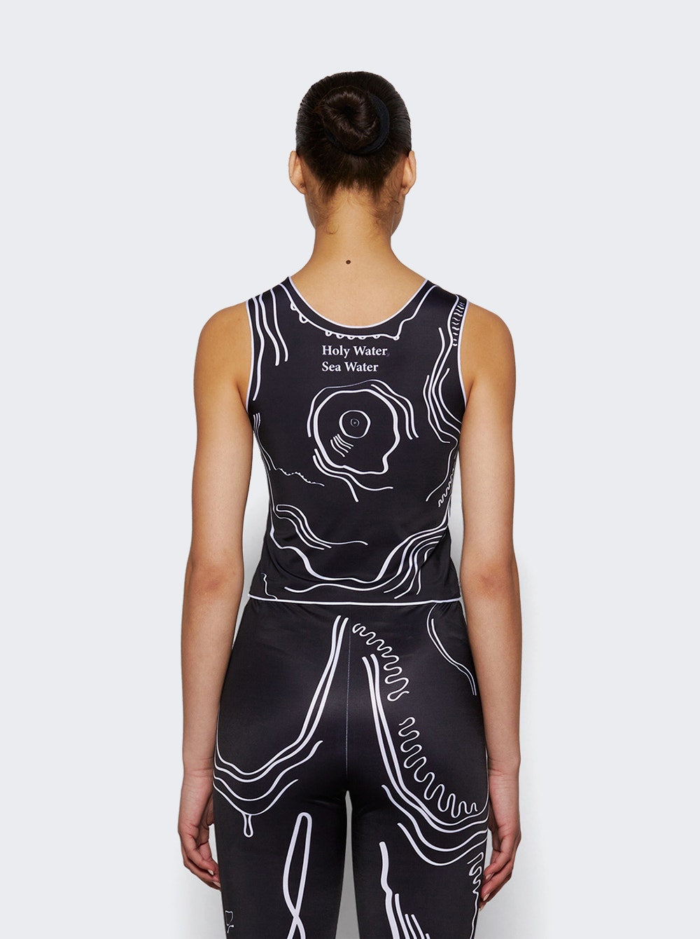 Women | Di Petsa | Venus Shell Lycra Tank Top And White | Black