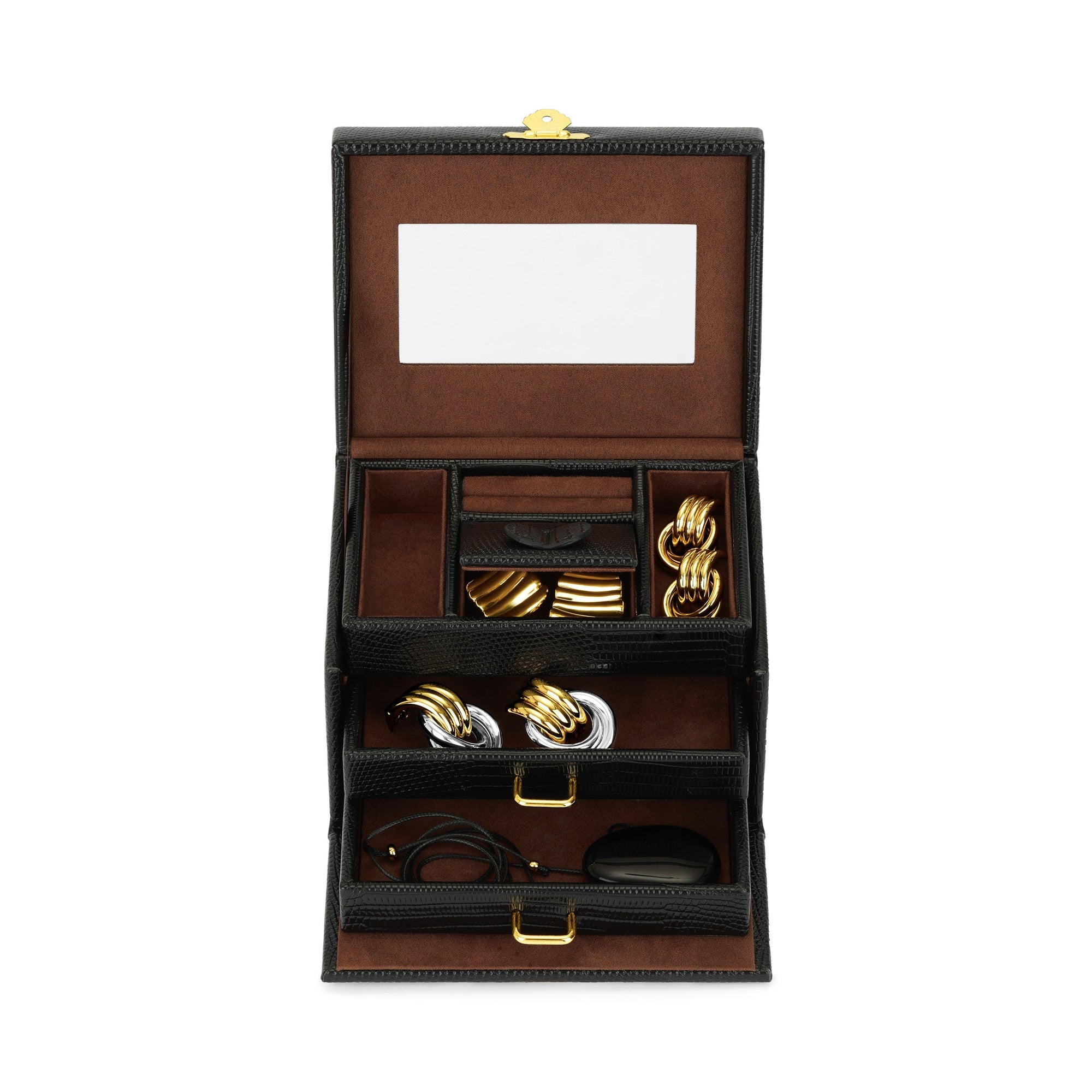 Vintage Jewelry Travel Case | Black