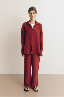 Delphine Linen Pant | Tomato