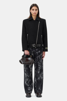 Textured Boucle Wool Jacket | Black