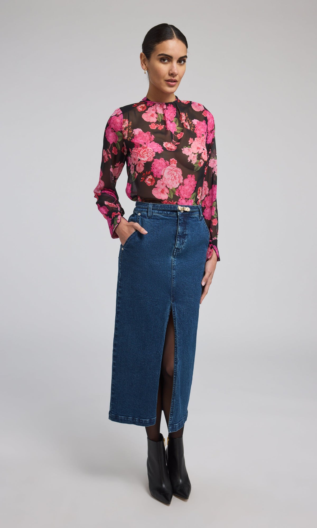 Medina Denim Skirt | Ocean Blue