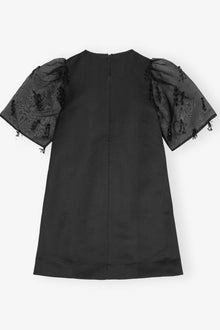 Fringed Organza Mini Dress | Black