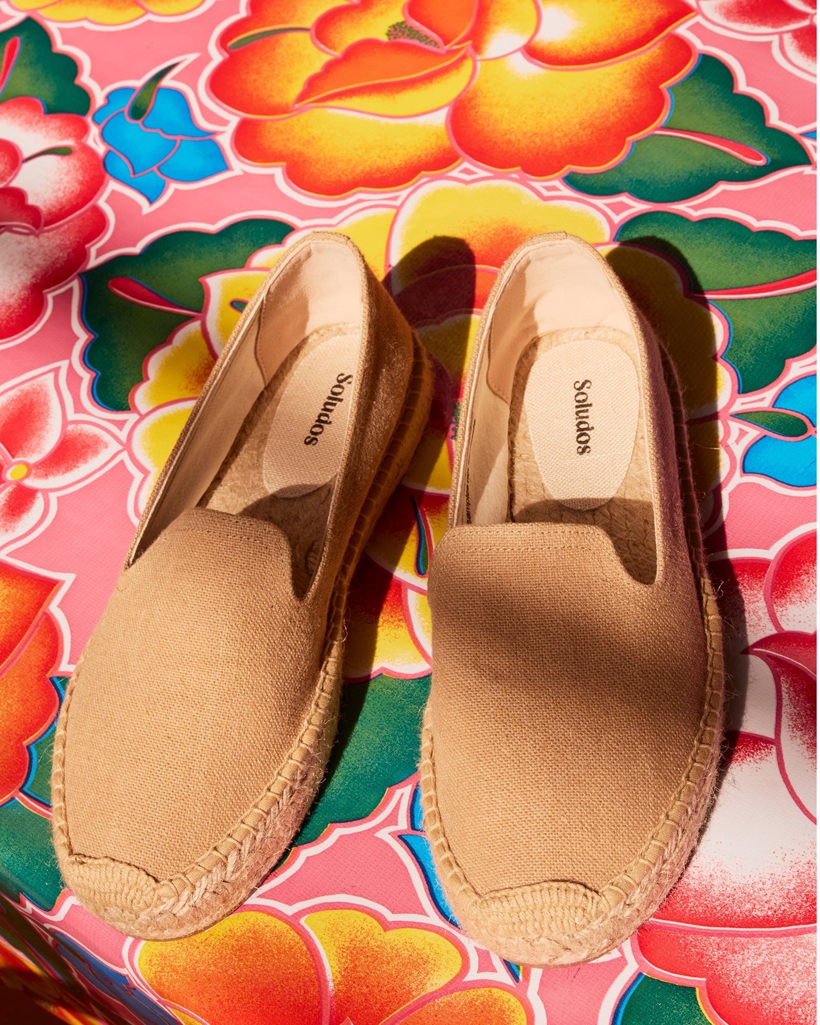 Women's Platform Smoking Espadrille | Woven Color | Safari Brown - Women's Espadrilles - Safari Brown - Soludos - 