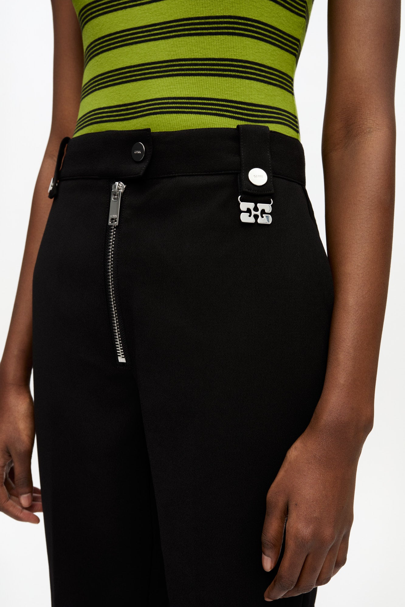 Bonded Crepe Trousers | Black