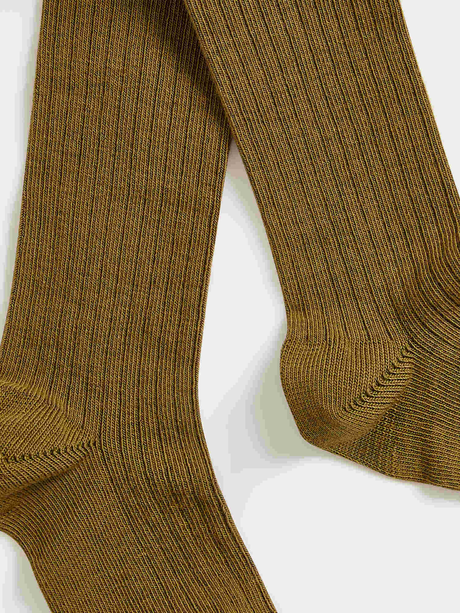 Girl | Thomina Ribbed Tights | Green Bronze