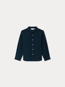 Boy | Tango Dark Green Checkered Shirt | Emerald