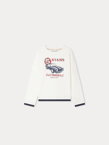 Boy | Bartholomé White T Shirt With Car Pattern | White Milk