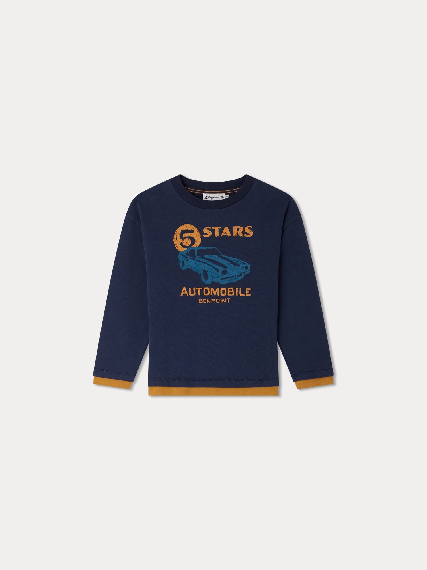 Boy | Bartholomé Navy Blue T Shirt With Car Pattern | Navy