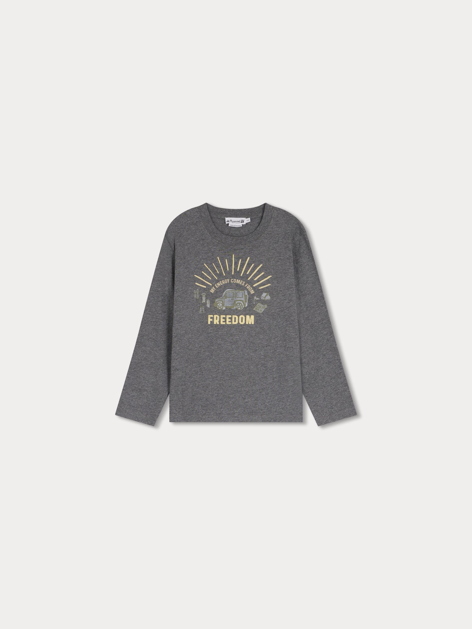 Boy | Tadda T Shirt With Front Print | Medium Heathered Gray