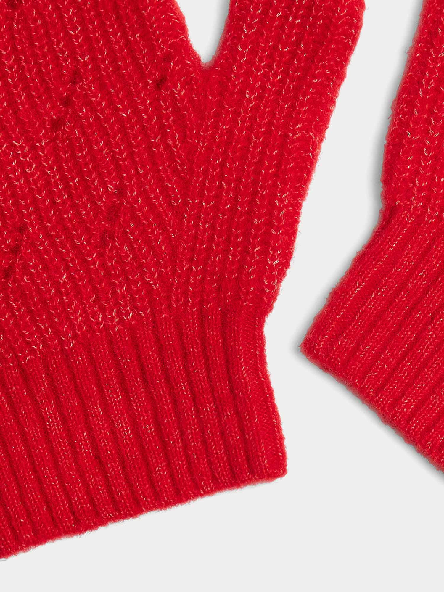 Girl | Dhuri Wool Mittens | Red