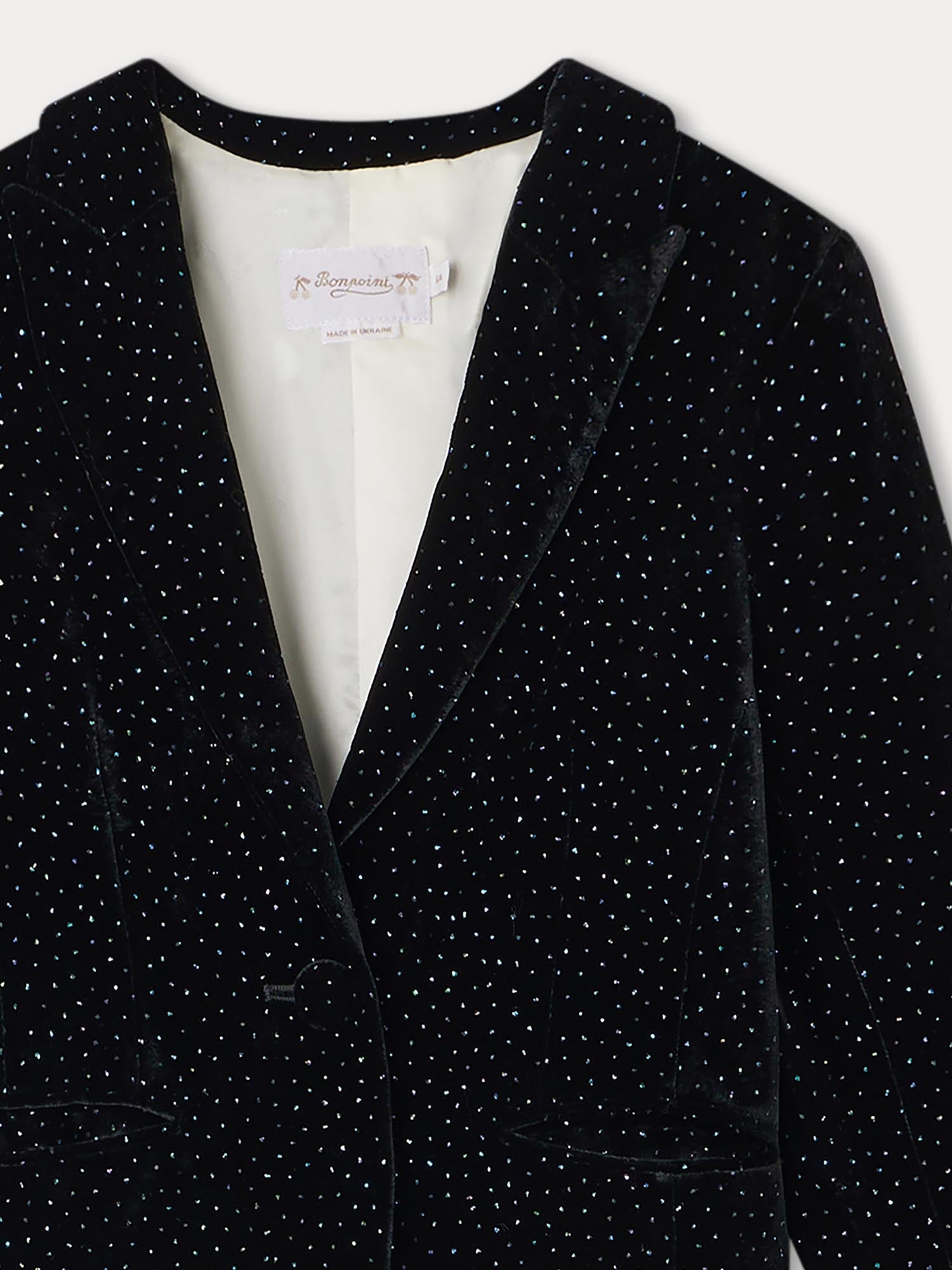 Girl | Giada Silk Velvet Jacket | Black