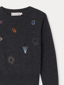 Girl | Giannette Wool Sweater | Medium Heathered Gray