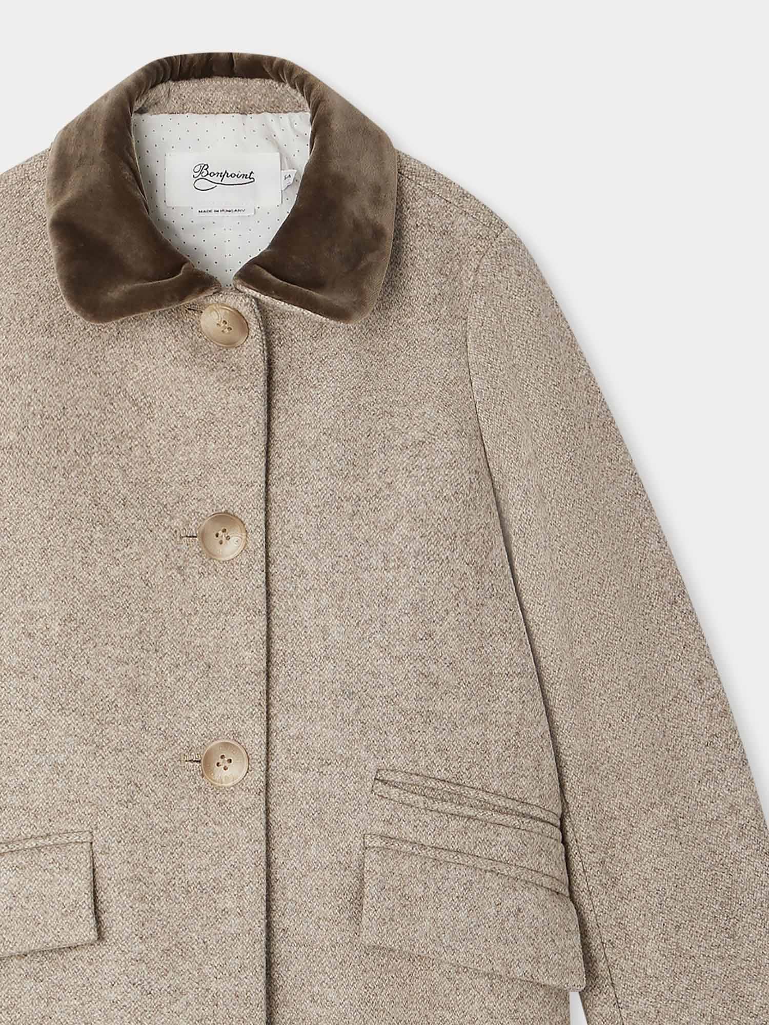 Girl | Ginette Wool Coat | Flecked Alabaster White