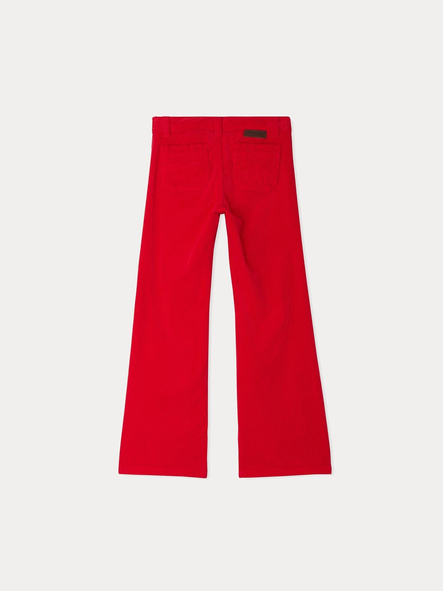 Girl | Junon Pants In Light Red Corduroy | Geranium