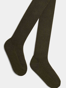 Girl | Thomina Dark Brown Cotton Tights | Coffee